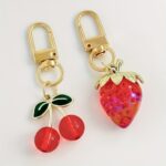 Cute Resin Fruit Keychain Bag Charm Set – Cherry & Strawberry - Image 7
