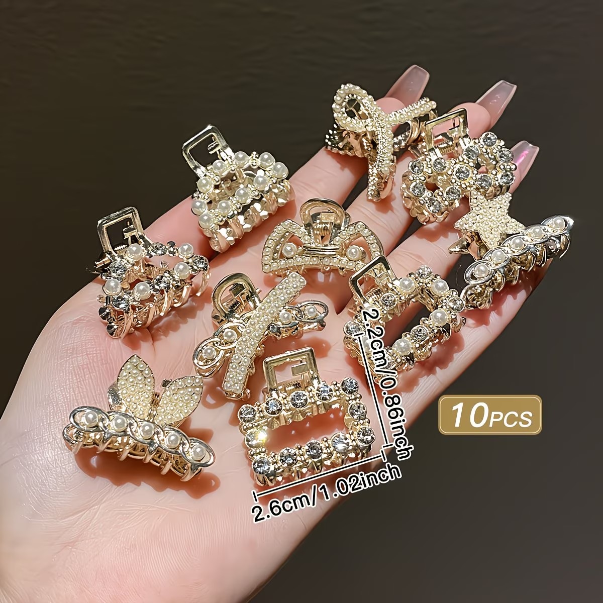 10pcs Small Alloy Mini Hair Clips with Bow and Rhinestones – Korean Hair Accessories for Bangs and Princess Hairstyles 10pcs Small Alloy Mini Hair Clips with Bow and Rhinestones – Korean Hair Accessories for Bangs and Princess Hairstyles