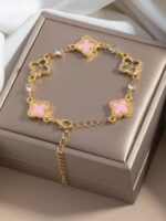 Luxurious Metal Hollow Clover Bracelet – Elegant Charm Jewelry for Women - Image 9
