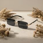 Unisex Rimless Rectangular Fashion Glasses – Trendy Tinted Lens Eyewear - Image 3