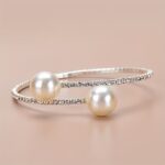 Women’s Pearl Rhinestone Open Cuff Bracelet