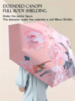 Pastel Floral 5-Fold Compact Travel Umbrella