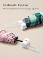 Pastel Floral 5-Fold Compact Travel Umbrella