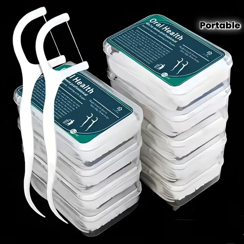 50-Piece Disposable Dental Floss Picks