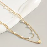 Double Layer Heart Pendant Collarbone Necklace - Image 5