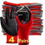 4-Pair Protective Gardening Work Gloves