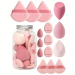 15-Piece Makeup Sponge Set – Triangle Puffs & Mini Makeup Sponges for Liquid, Cream & Powder Cosmetics - Image 3
