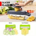 18-in-1 Multifunction Vegetable Chopper & Mandoline Slicer with Storage Container - Image 6