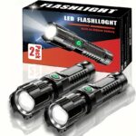 2-Pack High-Power Zoom Flashlights – Portable Mini Retractable LED Flashlights with Adjustable Focus for Camping & Outdoor Use