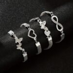 4pcs Elegant Infinity Love Foot Chain – Women's Fashionable Butterfly Multi-Stacking Anklet Set - Image 3