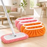 4pcs Washable Microfiber Mop Pads – Reusable Replacement Mop Cloth with Elastic Fixing Strap - Image 12
