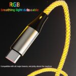 66W USB-C to USB-C Fast Charging Cable with RGB Light - Image 3