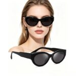 Black Fashionable Women's Rectangular Cat-Eye Glasses - Image 5