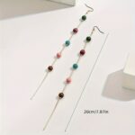 Bohemian Wooden Bead Fringe Earrings – Long Drop Dangle Earrings for Women