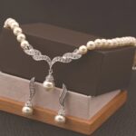 Bridal Faux Pearl Necklace & Earrings Set - Image 10