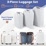 COSTWAY 3-Piece Luggage Set – Hard Shell Travel Suitcases - Image 2