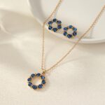 Elegant Blue Zirconia Necklace & Stud Earrings Set - Image 2