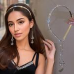 Elegant Peacock Tail Flower Headband – Rhinestone Floral Scarf Hair Accessory - Image 6