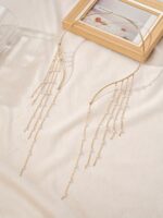 Elegant Pearl Tassel Choker Necklace – Gold-Tone Statement Jewelry for Women - Image 2