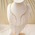 Elegant Pearl Tassel Choker Necklace – Gold-Tone Statement Jewelry for Women - Image 6