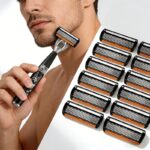 Hip-Hop Style Manual Razor for Men – Reusable Shaving Tool with 12 Replacement Cartridges - Image 3