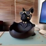 Large French Bulldog Decorative Storage Tray Statue - Image 3