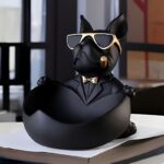 Large French Bulldog Decorative Storage Tray Statue - Image 5