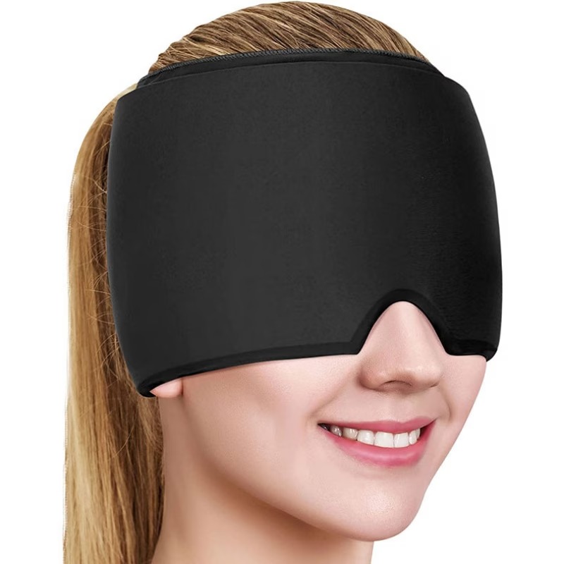 Migraine Hat – Facial Cooling Gel Headband & Cold Compress Eye Mask