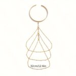Rhinestone Tassel Chain Arm Ring – Women's Adjustable Stackable Arm & Body Chain - Image 5