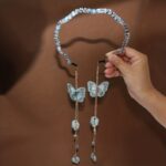 Romantic Butterfly Tassel Headband – Embroidered Butterfly Leaf Pendant Hair Band - Image 3