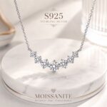 S925 Sterling Silver Necklace with 7 Moissanite Stones – 4.7 Carat Total, Adjustable Collarbone Chain - Image 6