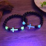 Volcano Stone Glow Cross Bracelet - Image 3