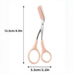 Precision Eyebrow Comb with Built-In Scissors – Stainless Steel Brow Trimming Tool with Random Postcard - Image 8