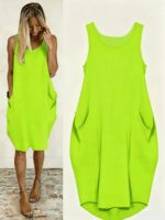 Plus Size Loose Solid Color Vest Dress - Image 11