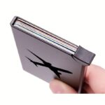 Men’s Slim RFID-Blocking Pop-Up Card Holder Wallet, Aluminum Metal Case, Anti-Theft Credit Card Holder with Airplane Print - Image 3