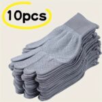 Nylon Dotted Gloves – 10pcs5 Pairs Lightweight Anti-Slip Work Gloves for Outdoor Cycling, Camping & Fishing