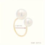 Pearl Accent Statement Ring for Women – Elegant Korean & Japanese Inspired Fashion Ring - Image 7