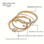 Women's Statement Punk Style Twisted Chain Rhinestone Bracelet Set - 4pcs - Image 5