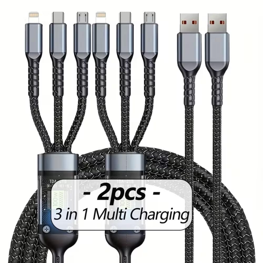 3 in 1 Fast Charging Cable (3) 3 in 1 Fast Charging Cable