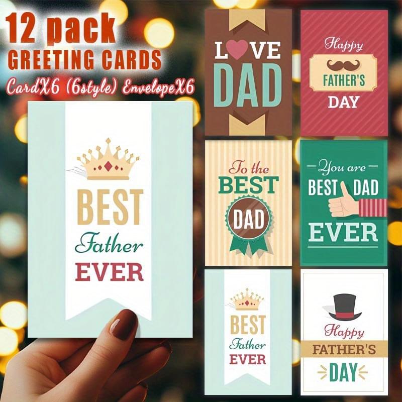12pcs Set of Fun Father's Day Cards with Envelopes - Image 1